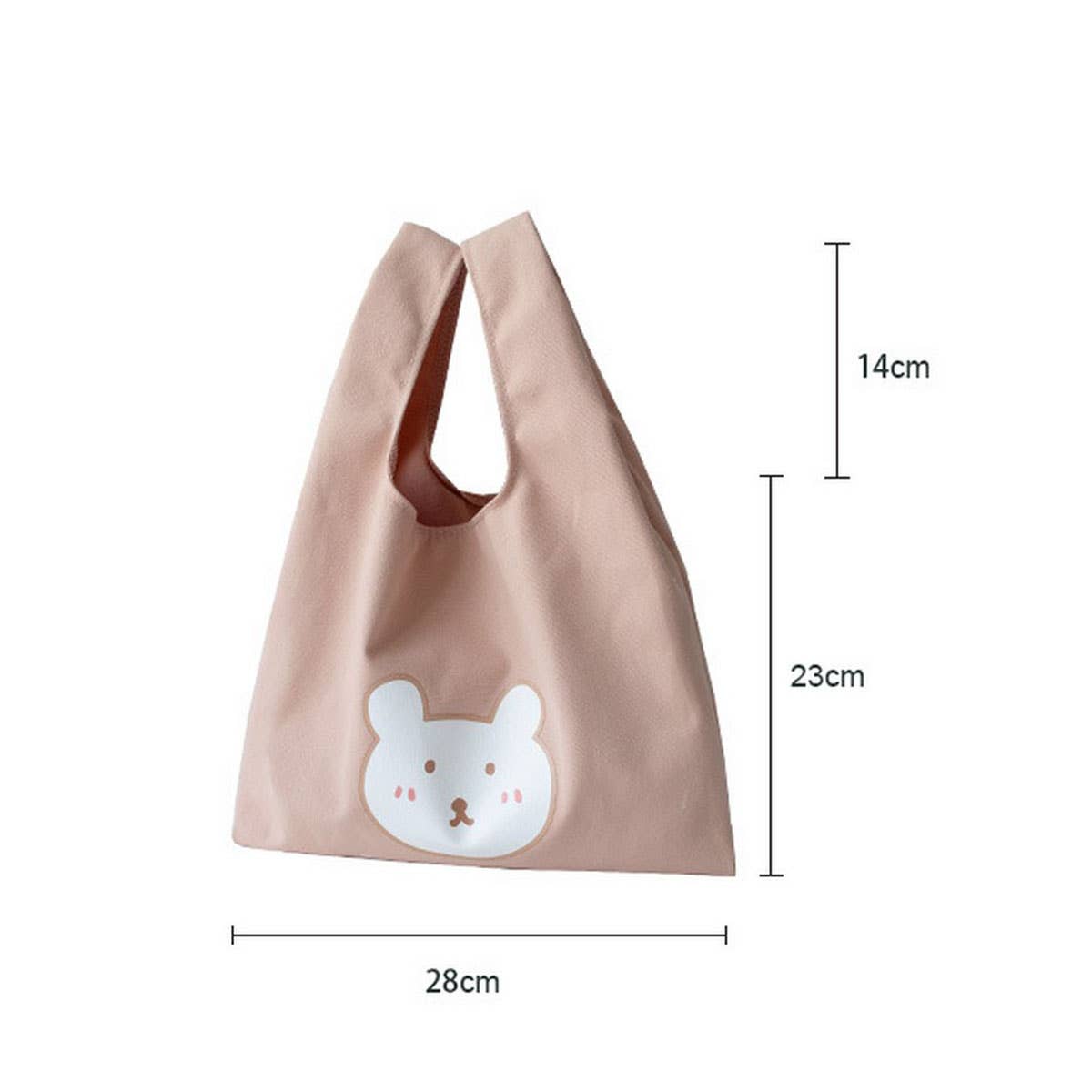 CUTE BEAR CANVAS LUNCH TOTE FOR STUDENTS_CWAB5600