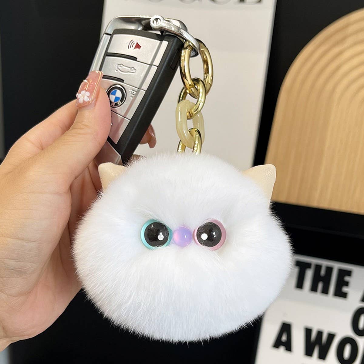 CUTE PLUSH KITTEN CAR KEYCHAIN PENDANT GIFT_CWMM2497