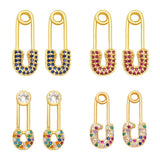 SET WITH COLORED ZIRCON PAPER CLIP EARRINGS_CWAJE1045