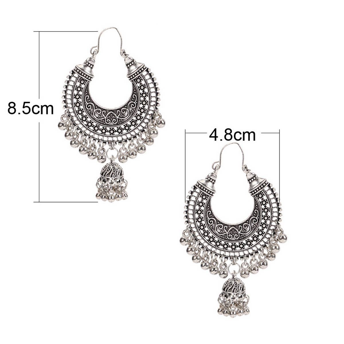 RETRO CRESCENT SHAPE EXAGGERATED BELL EARRINGS_CWAJE2239