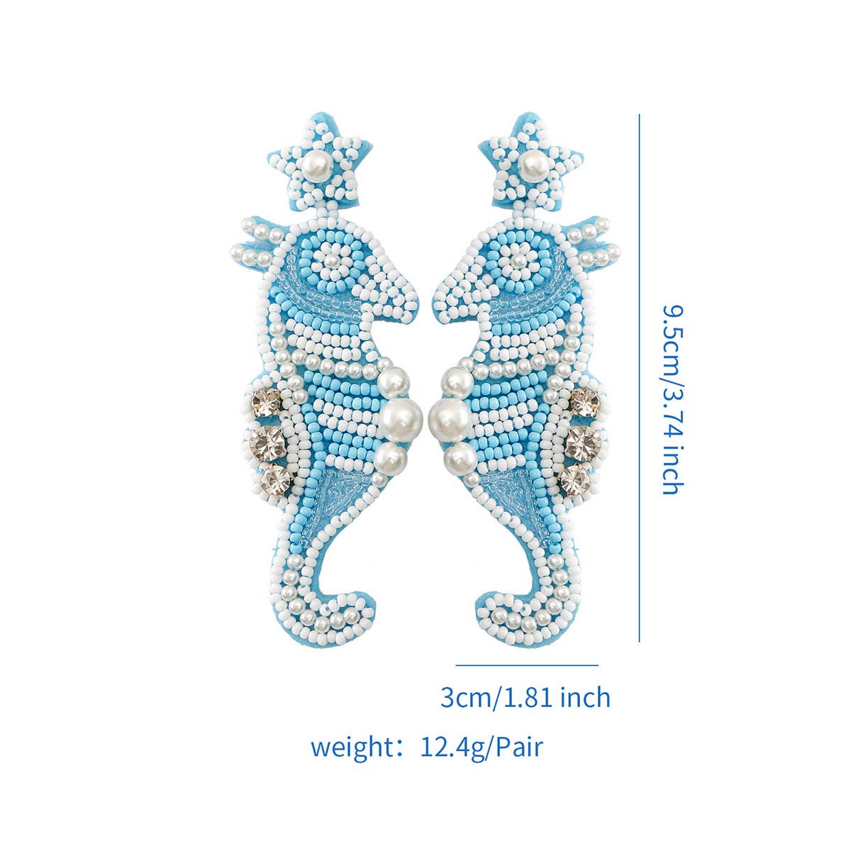 CUTE CARTOON DOLPHIN STARFISH RICE BEAD EARRINGS_CWAJE1647