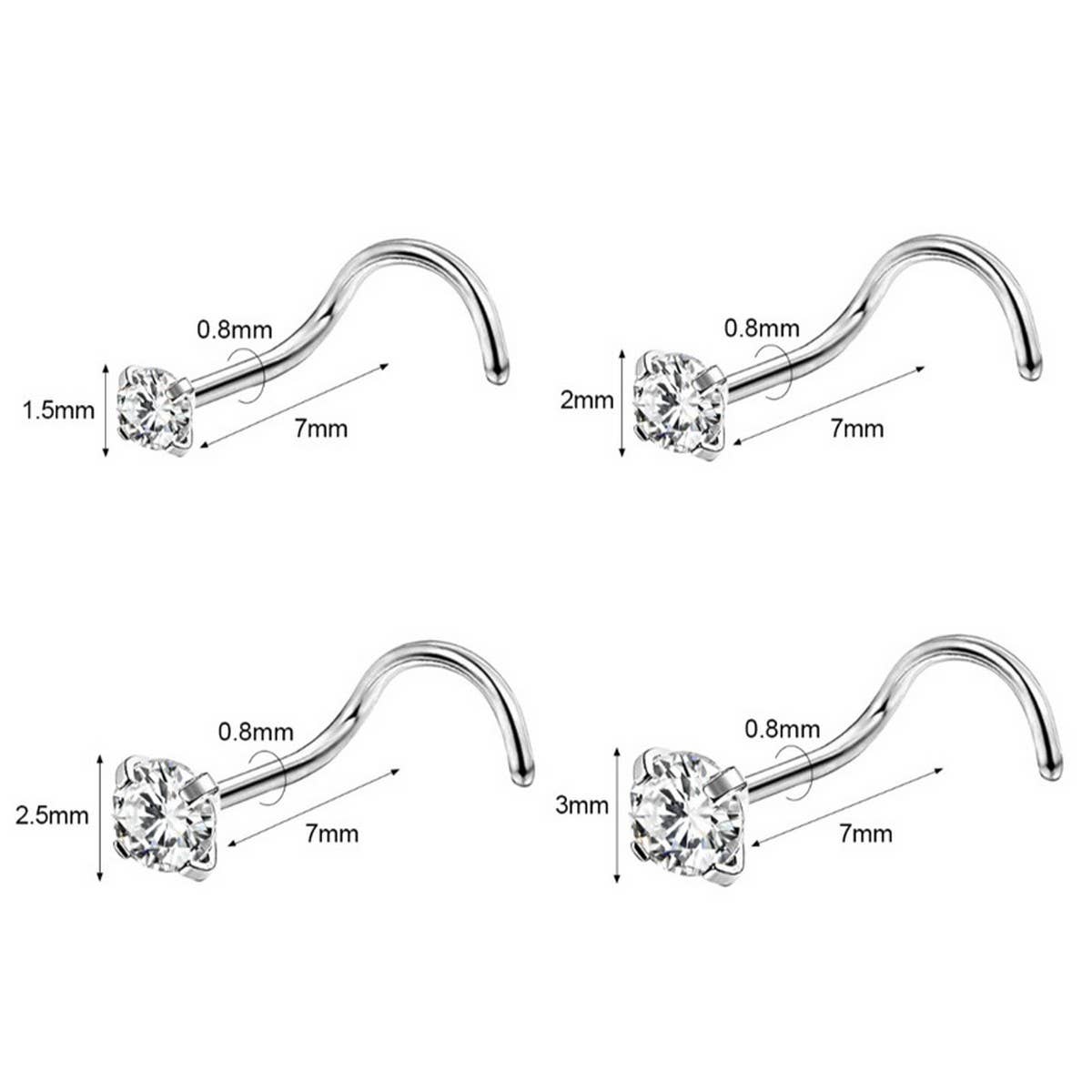 STEEL NOSE STUD WITH 5A ZIRCON ON STRAIGHT BAR_CWMM9600