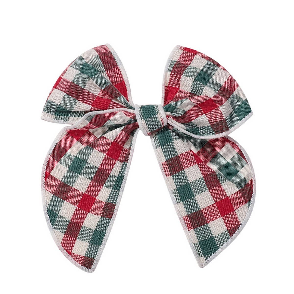 Vintage Plaid Bow Tail Hair Clip For Kids