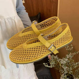 FLAT ROUND TOE MESH MARY JANE BALLET SANDALS_CWSHF0121