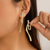 Wrinkled Exaggerated Irregular Teardrop Earrings_Cwaje1813