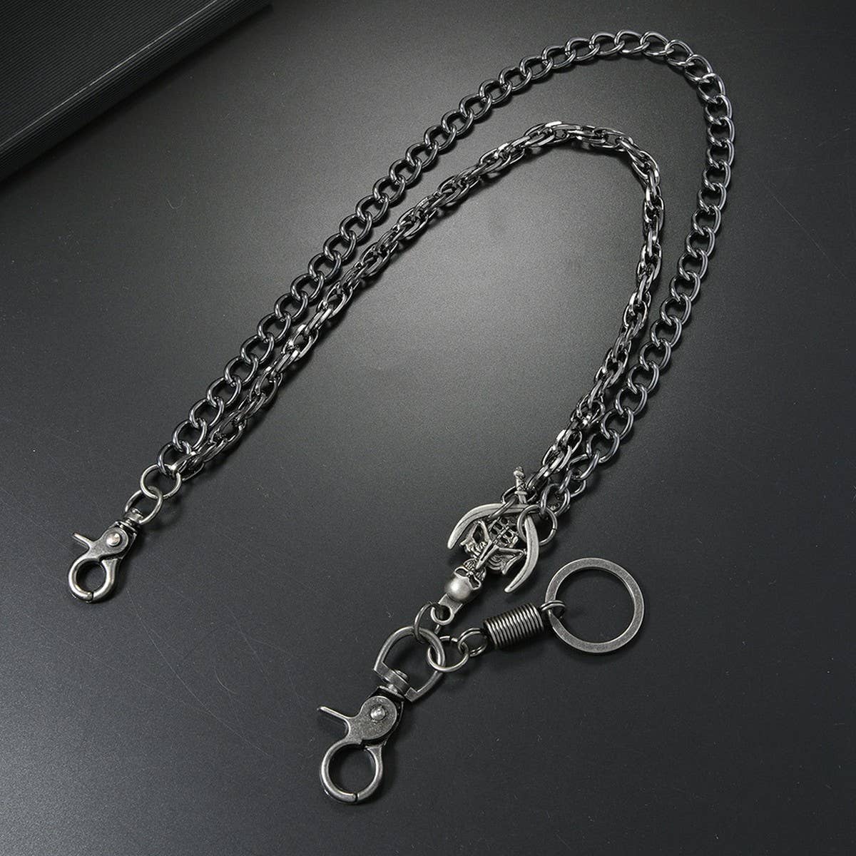 PUNK SKULL PENDANT MULTI LAYERED TROUSER CHAIN_CWMM4878