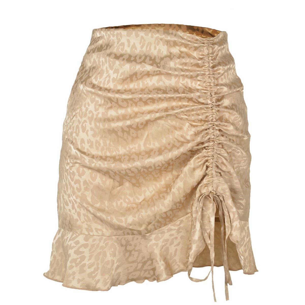 JACQUARD SATIN SKIRT HIGH WAIST ZIPPER HIP SKIRT_CWBSS0403