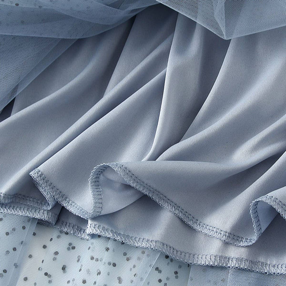 HEAVY MESH SKIRT POLKA DOT A LINE CAKE LONG SKIRT_CWBMS0291