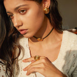 STYLISH HAMMERED SPIRAL HOOP THREE PIECE SET_CWAJE1372