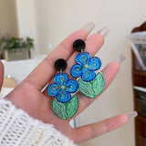 RETRO PERSONALIZED COLORFUL FLOWER EARRINGS_CWAJE1622