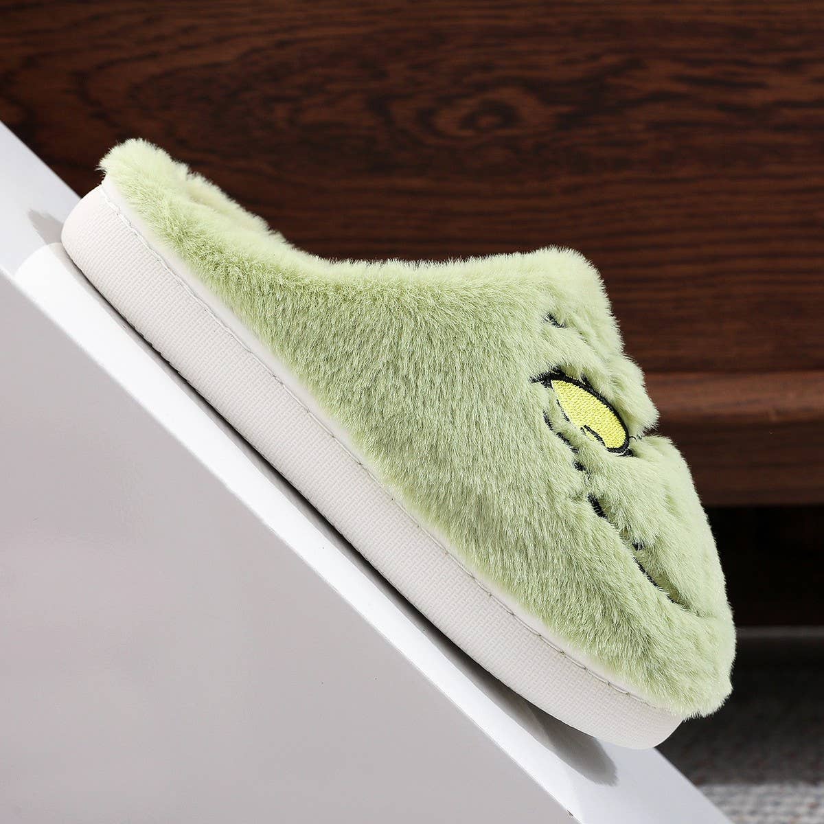 CHRISTMAS GREEN MONSTER GRINCH COTTON SLIPPERS_CWMM3059