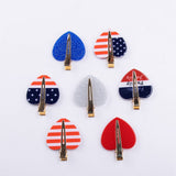 Cwaha1247_American Flag Heart Shaped Hair Clips
