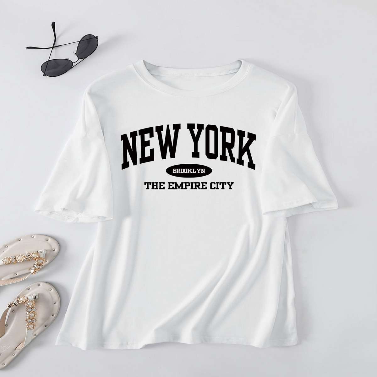 Trendy Letter Print T-Shirt For Women, Loose Fit
