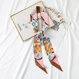 FLORAL TWILLY SCARF FOR HAIR BAG SATIN SILK_CWASC0241