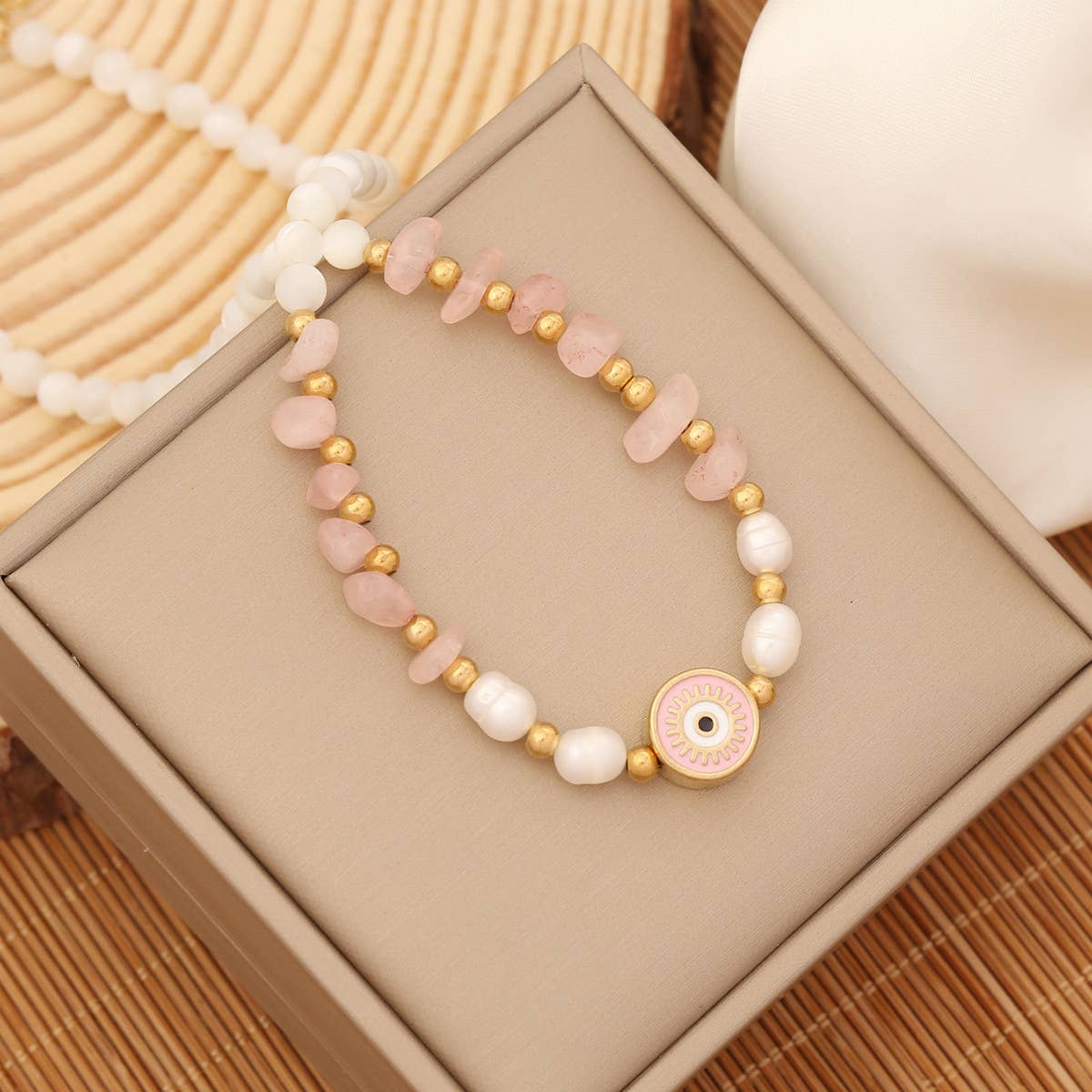 FASHION EYE PENDANT NATURAL STONE NECKLACE_CWAJE0651