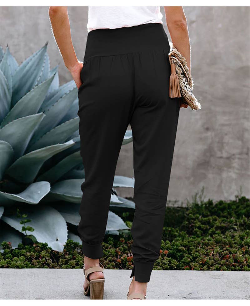 Solid Color High-Waisted Niners Split Slacks