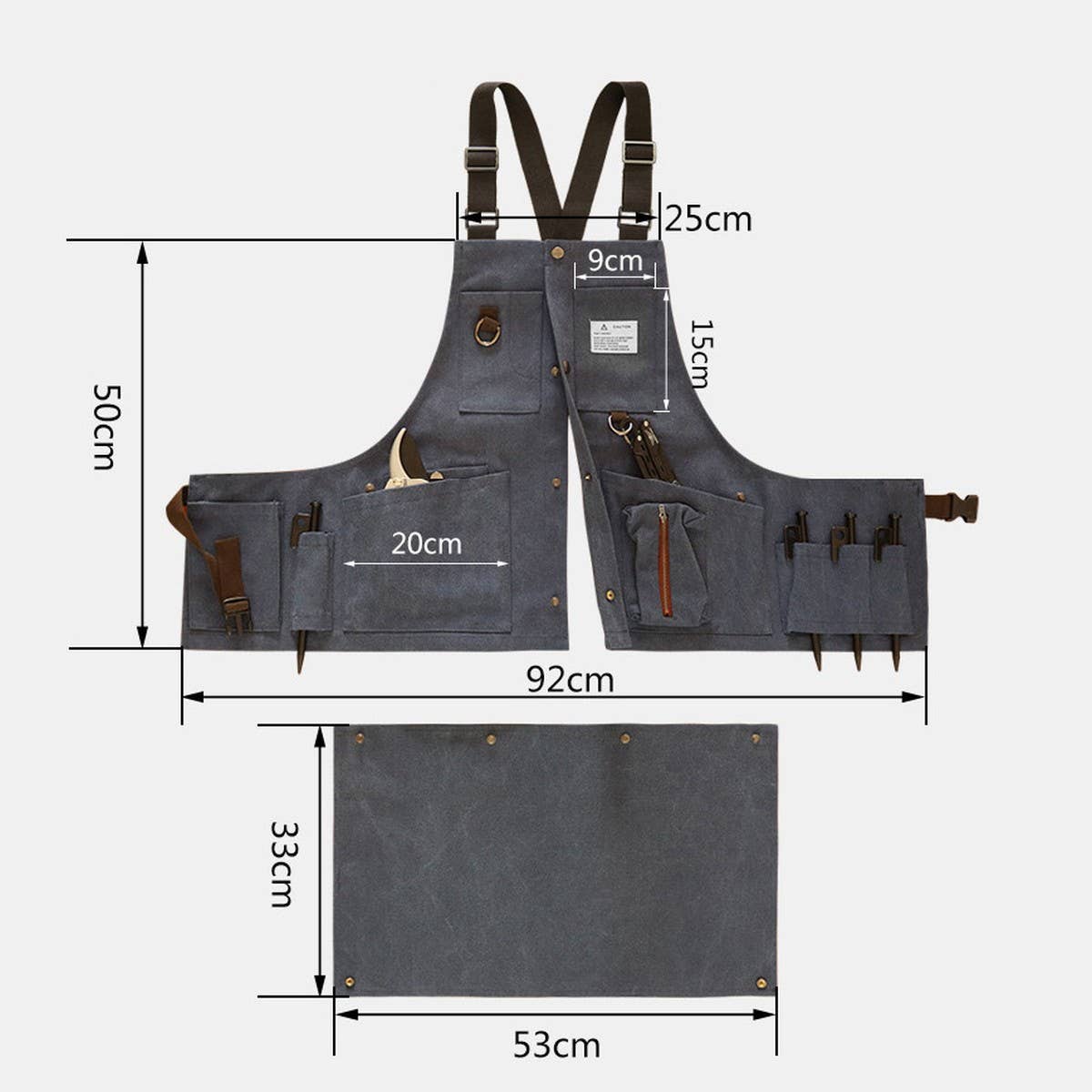 Cwmm1823_Thickened Canvas Multifunctional Pocket Work Apron