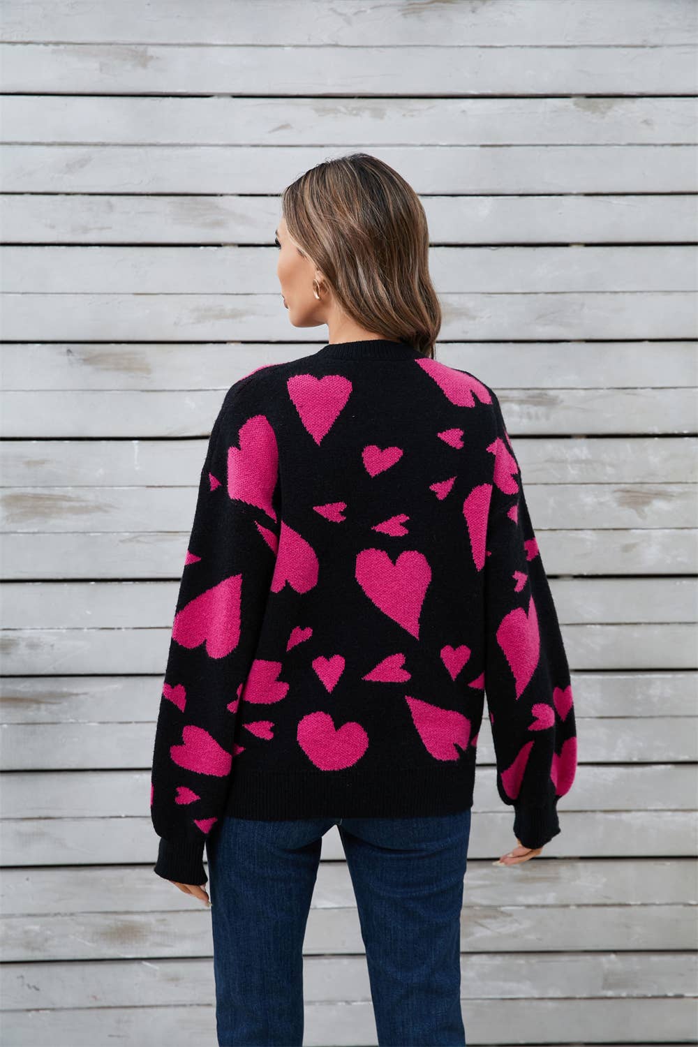 Valentines Day Matching Heart Jacquard Sweater
