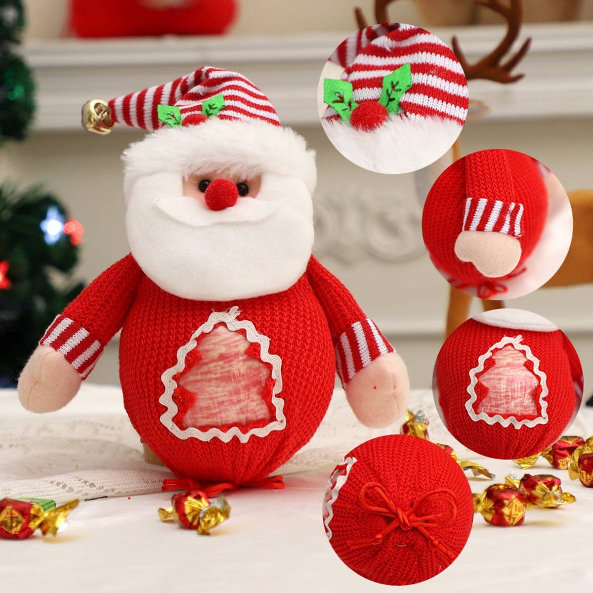 Cwmm1753_Christmas Printed Tote Bag Apple Candy Gift Bag
