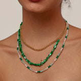 18K GOLD IRREGULAR NATURAL STONE NECKLACE_CWMM3635