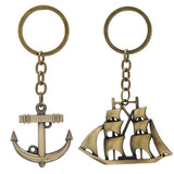 SIMPLE CREATIVE BRONZE SAILBOAT CAR KEYCHAIN_CWMM4718