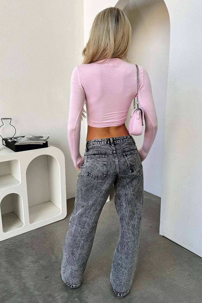 Stylish Retro Straight-Leg Baggy Denim Pants