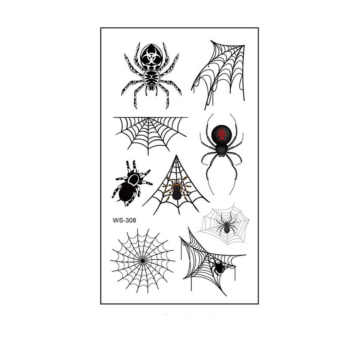 Waterproof 3D Spider Web Tattoos For Halloween_Cwmm8257