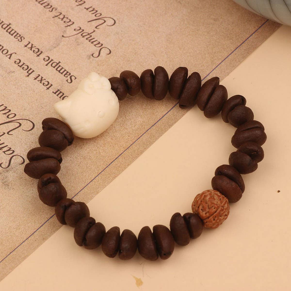 CARTOON CUTE NATURAL WOODEN BEADS BRACELET_CWAJE3976