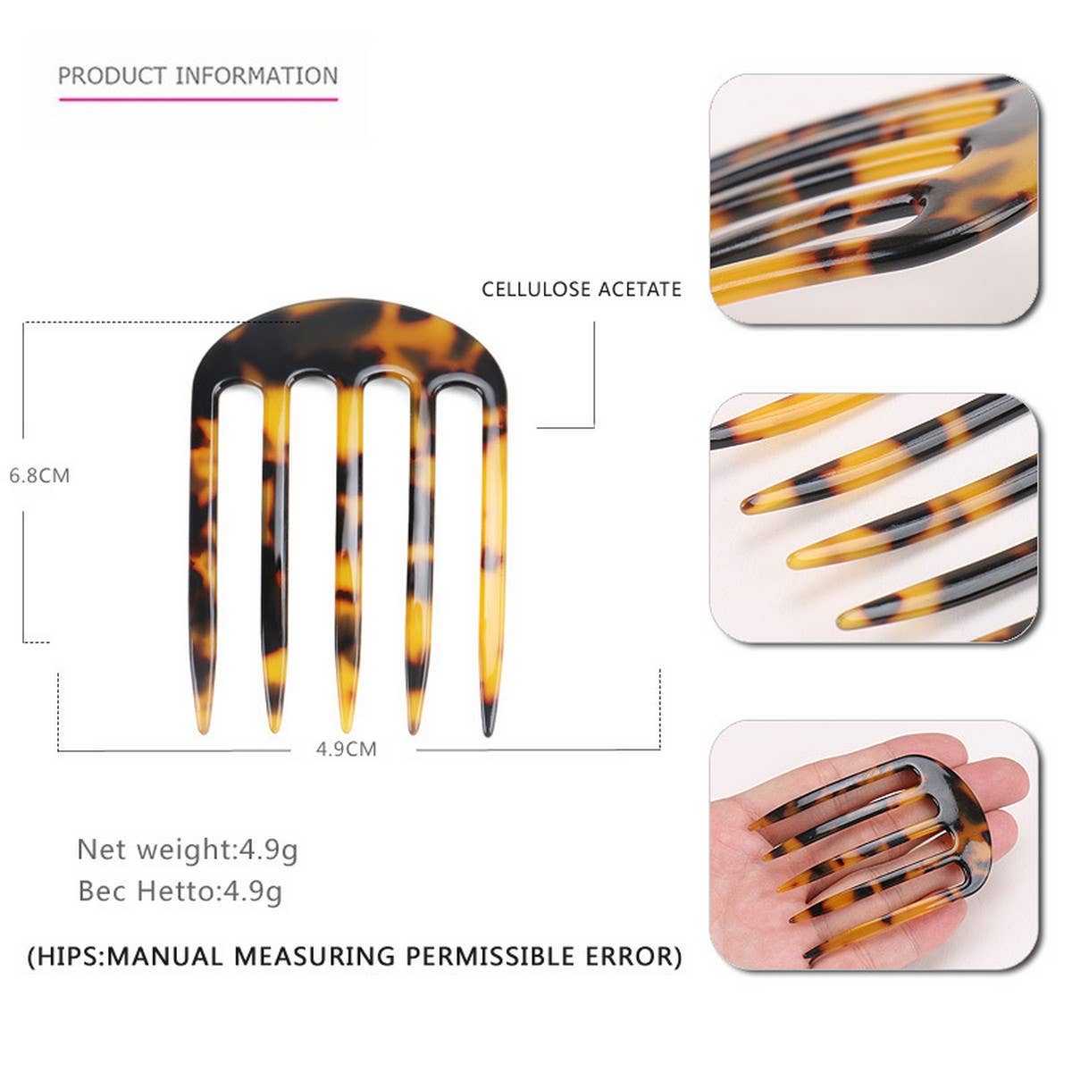 ACETATE HAIR COMB FORK HAIR TWISTER_CWAHA4201