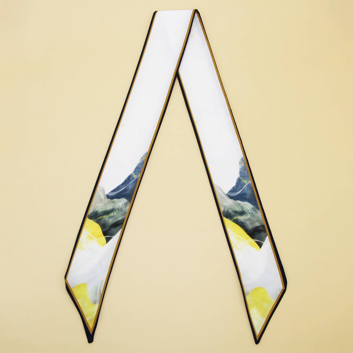 LETTER FLORAL SKINNY SCARF HAIR BOW BAG RIBBON_CWASC0070