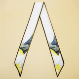 LETTER FLORAL SKINNY SCARF HAIR BOW BAG RIBBON_CWASC0070