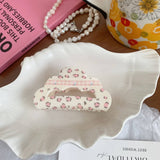 CUTE ACRYLIC FLORAL PLAID BOW HAIR CLIP SHARK CLIP_CWAHA2632