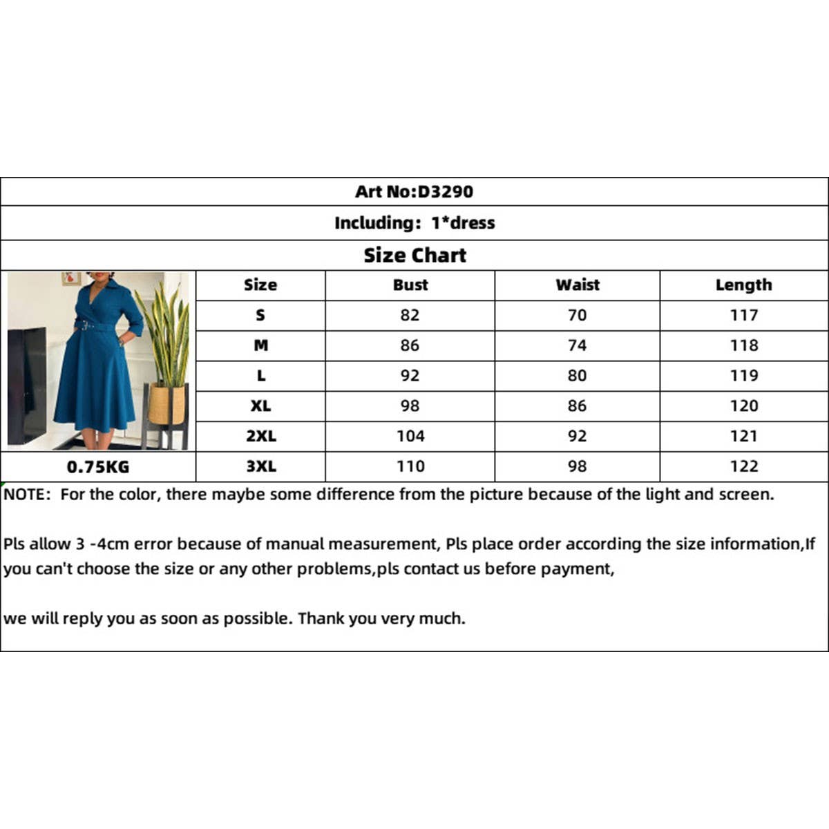 FASHIONABLE AND ELEGANT SOLID COLOR PLUS SIZEDRESS_CWDMD3659