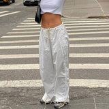 Street Style Bunched Feet Loose Leg Woven Pants