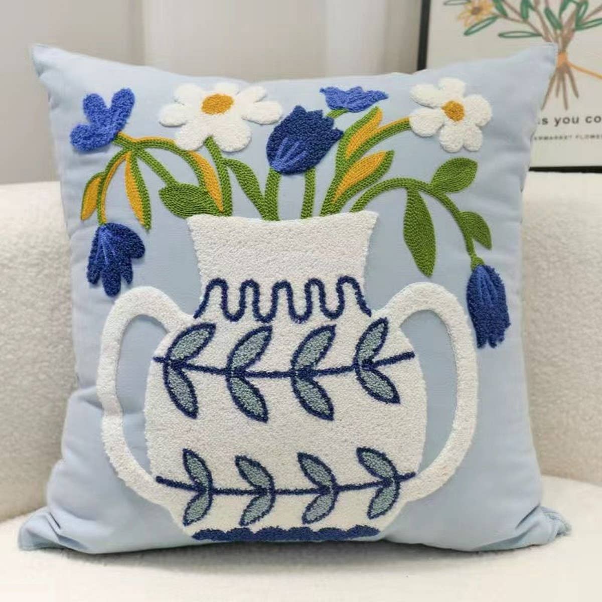 COTTON CREAM PILLOW COVER SOFA BED SQUARE CUSHION_CWMM7684
