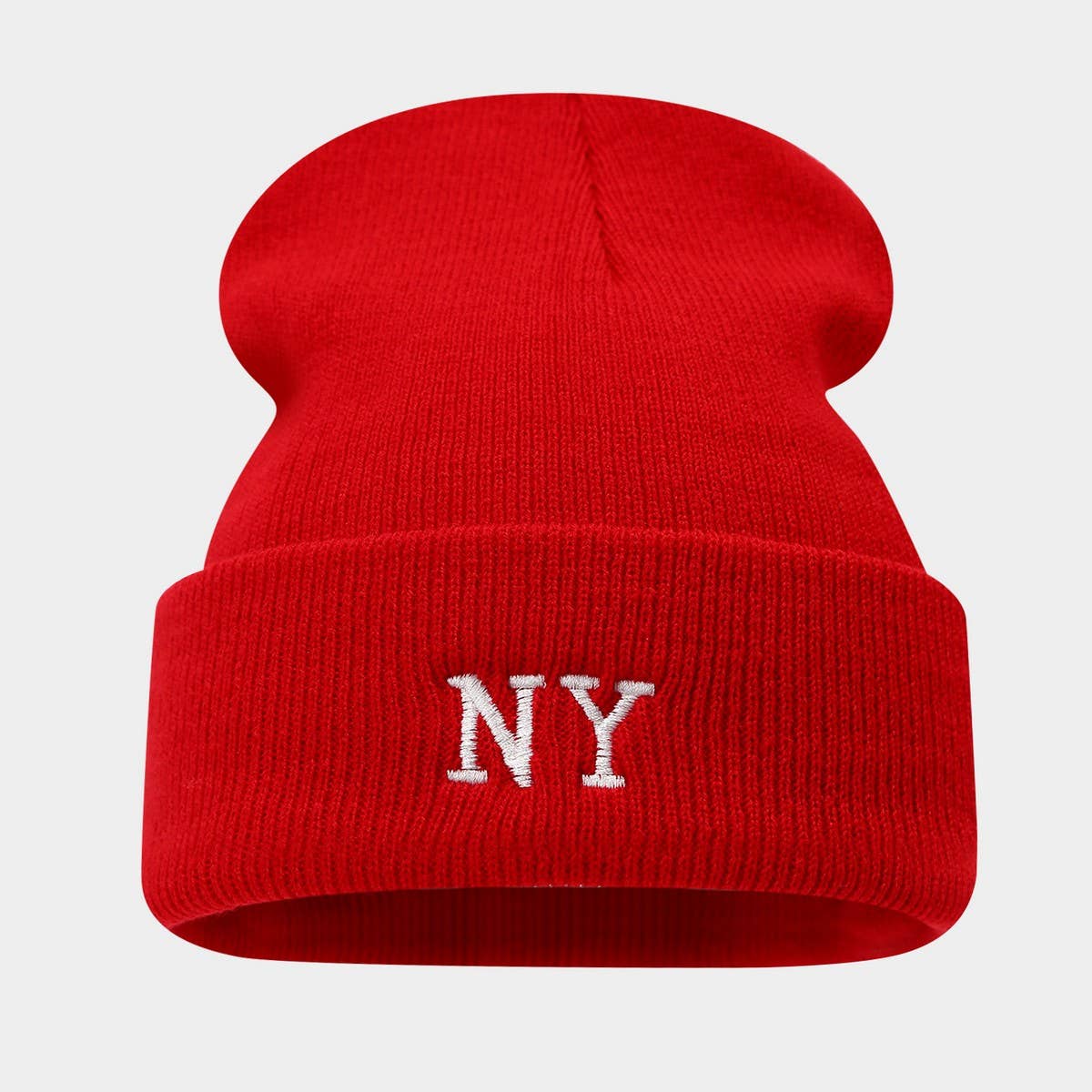 Ny Embroidery Knit Beanie Winter Warm Hat_Cwah04695