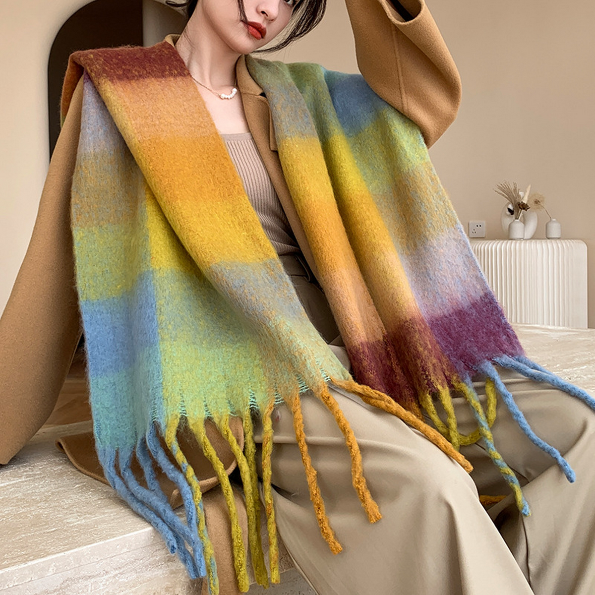 PLUSH AC SCARF THICK SOFT WINTER WRAP_CWASC2701
