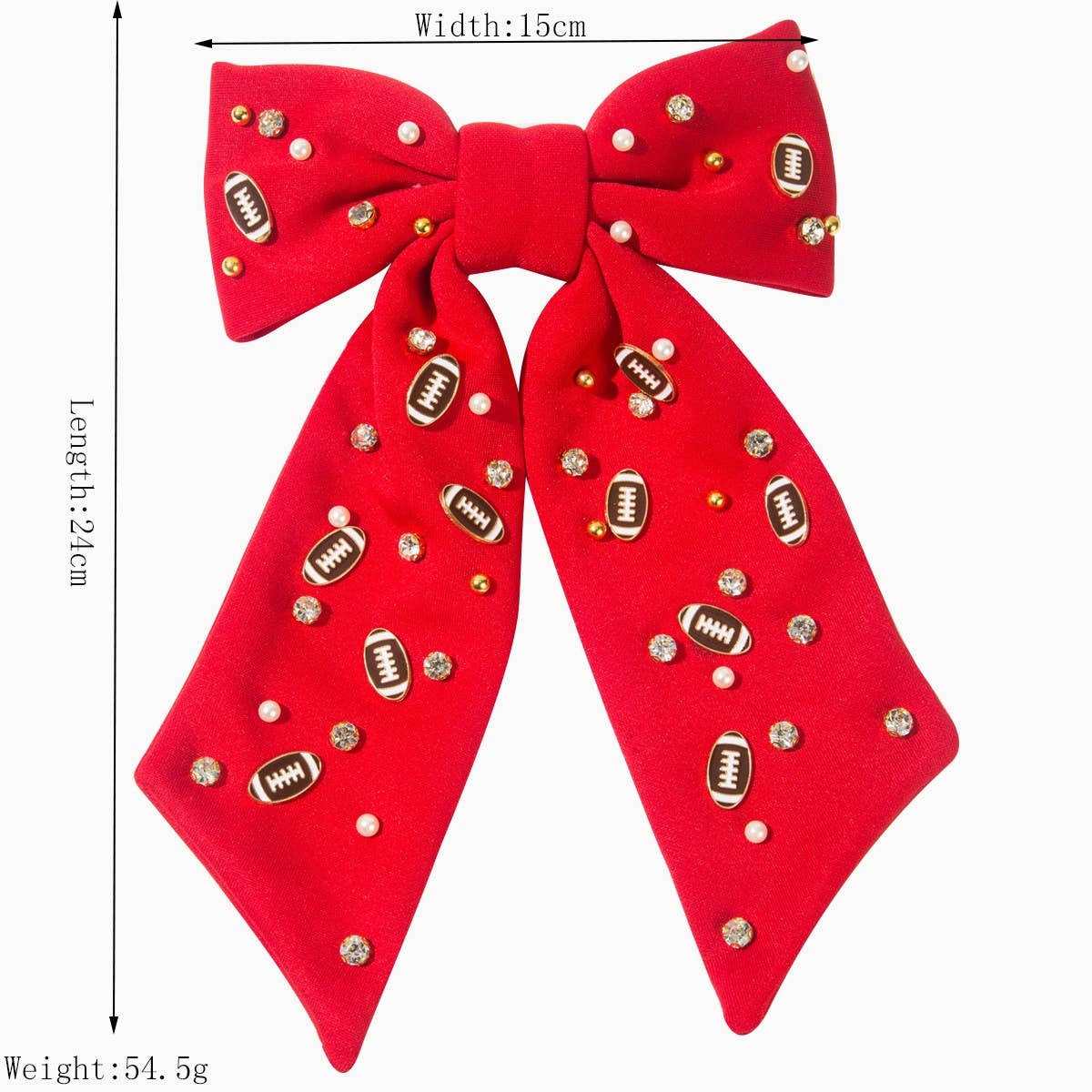 BOW STYLE SPRING HAIR CLIP RHINESTONE RUGBY_CWAHA6189