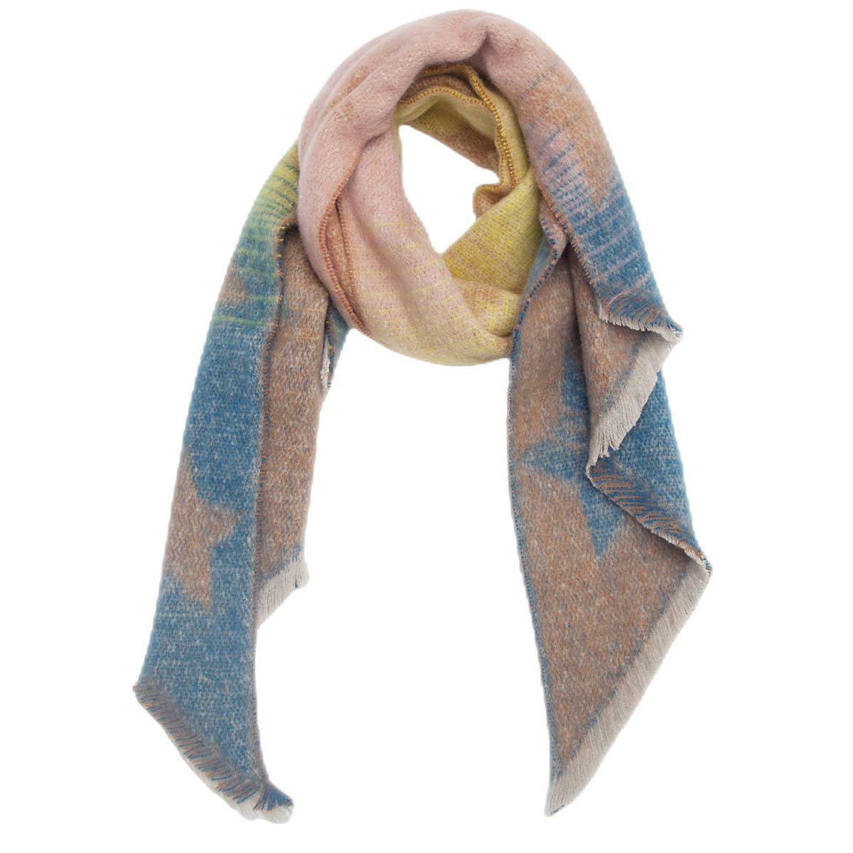 DIAMOND PATTERN SCARF CHUNKY LOOP YARN WINTER WRAP_CWASC0123