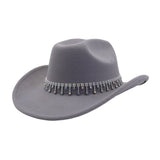 Western Ethnic Denim Fedora Hat For Couples_Cwah04361