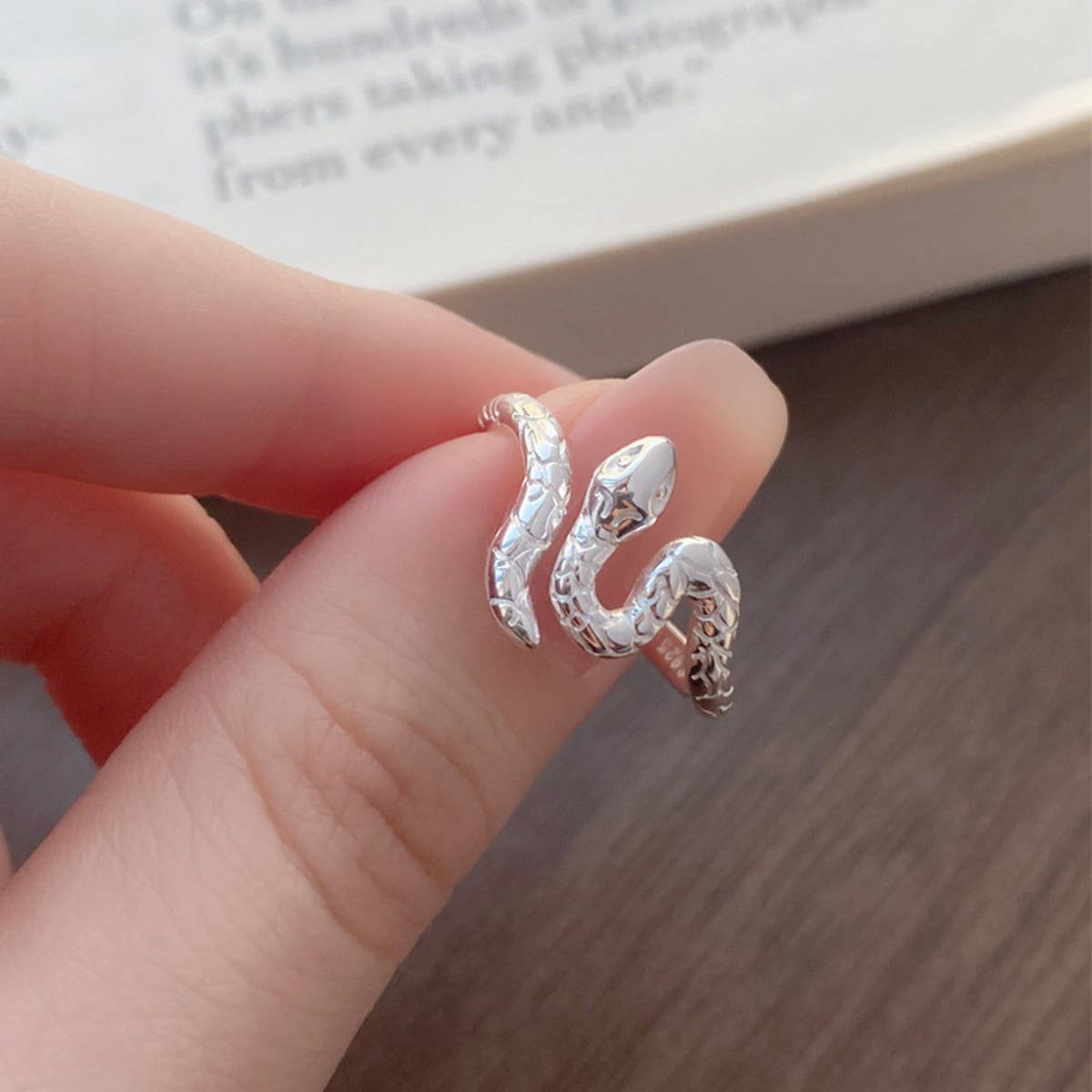 Cwaje4977_Simple Personality Snake-Shaped Fashion Open Ring