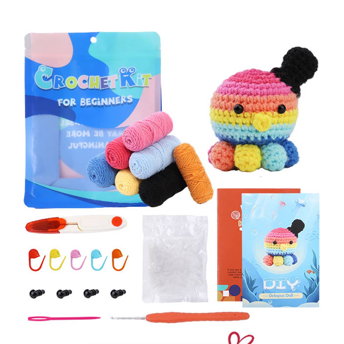 HANDMADE DIY OCTOPUS CROCHET MATERIAL KIT_CWMM0804