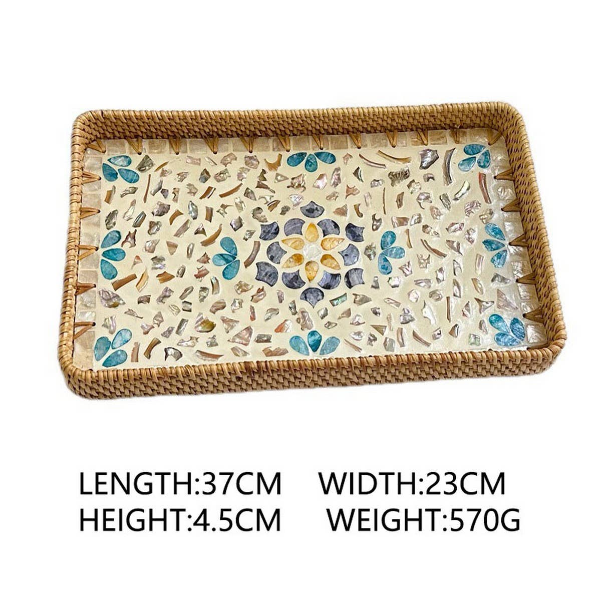 RATTAN COLORFUL SHELL CREATIVE HANDMADE FRUIT PLATE_CWMM4406