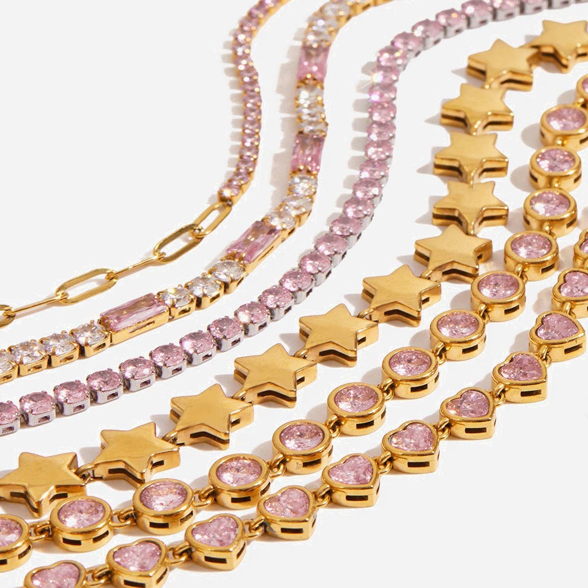 ELEGANT HEART ZIRCON BRACELET TITANIUM STEEL_CWAJE4717