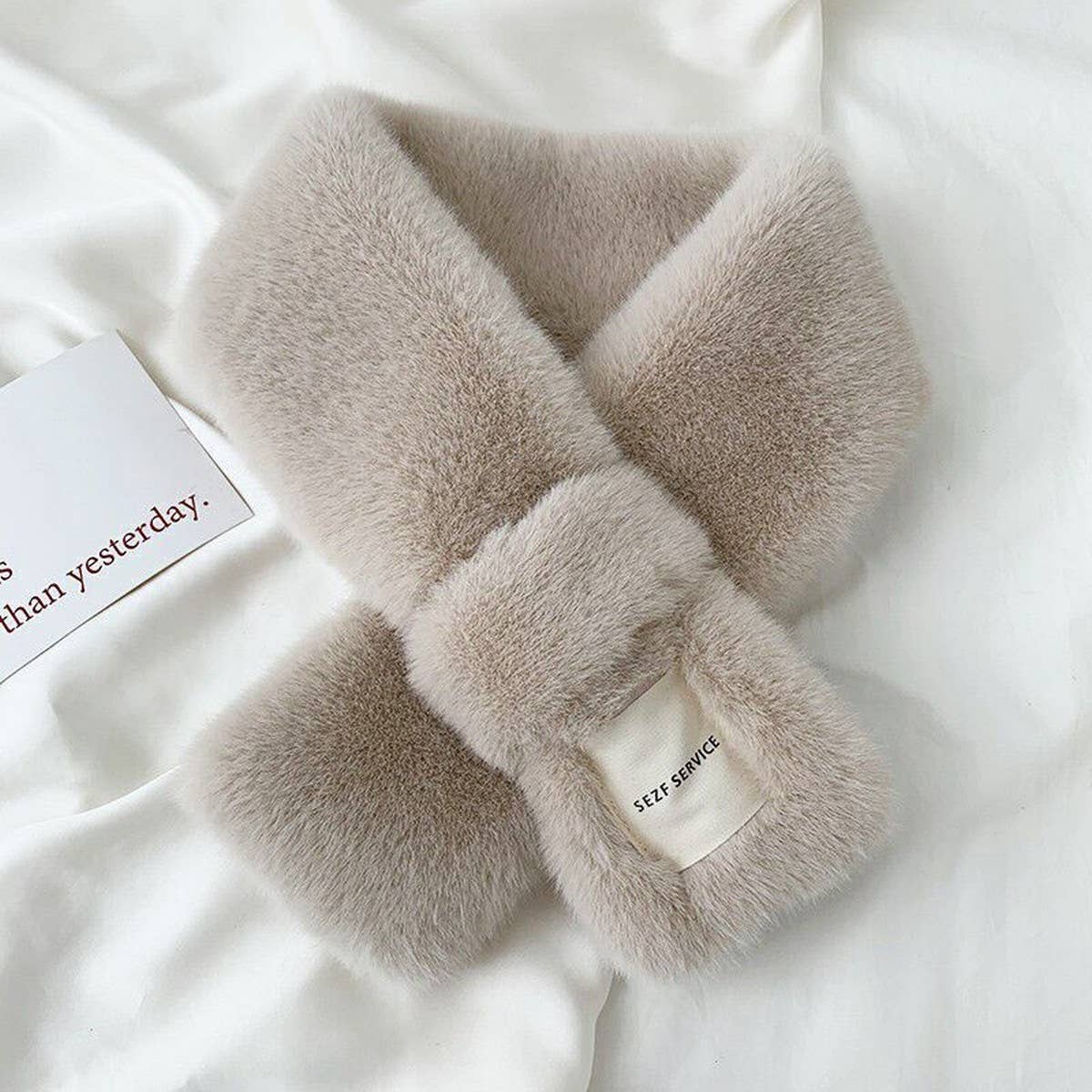 FAUX FUR SCARF KNIT WINTER NECK WRAP FOR WOMEN_CWASC1244