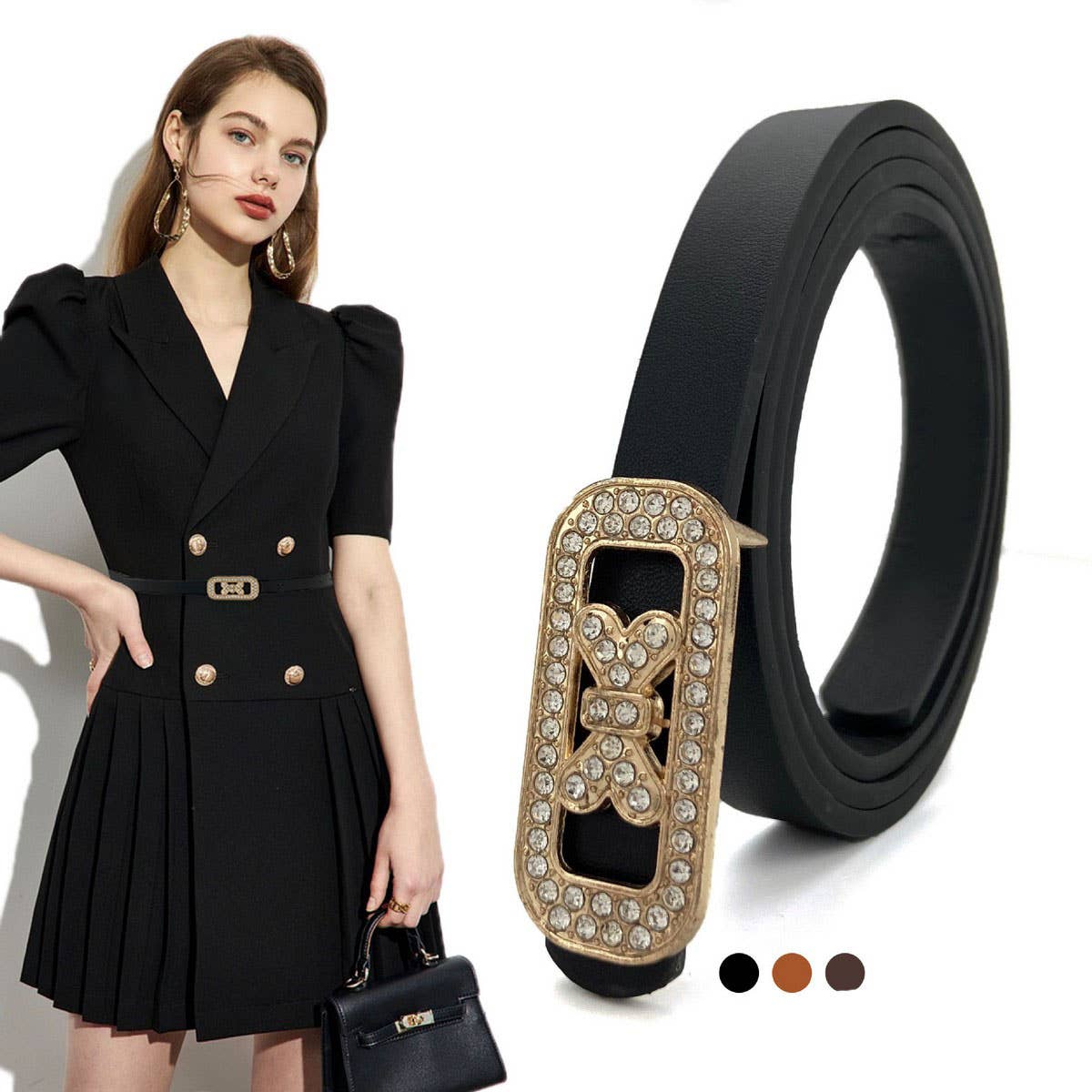 NEW WOMENS DIAMOND THIN BELT BUTTERFLY BELT_CWABE0710