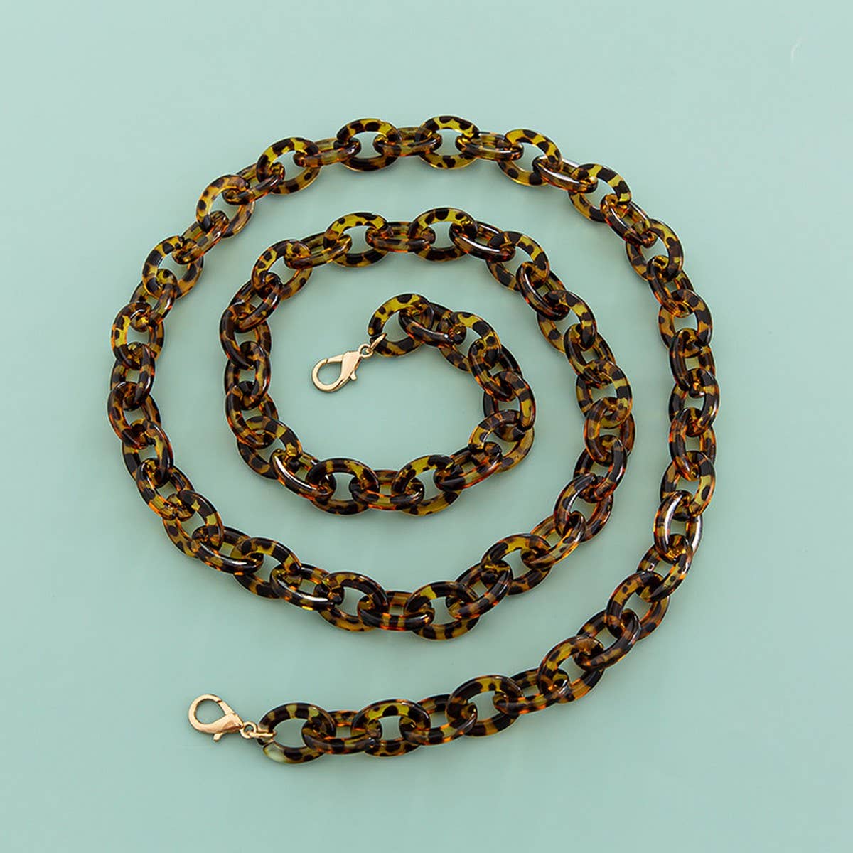 47 24ACRYLIC LEOPARD PRINT BAG CHAIN PHONE STRAP_CWMM5094