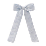 Childrens Ribbon Bow Embroidered Hairpin