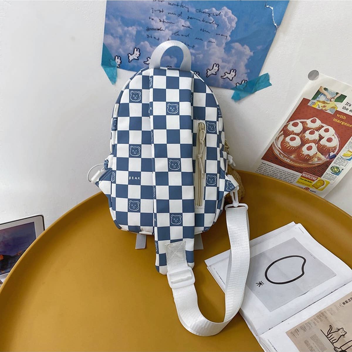 CLASSIC CONTRAST PLAID SHOULDER BAG_CWAB1607