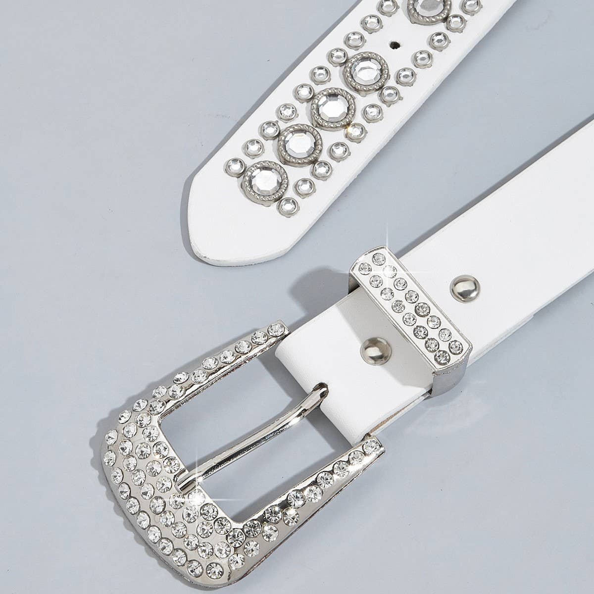 Cwabe0564_Punk Style Studded Rhinestone Belt